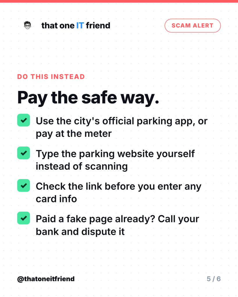 Fake QR Code on a Parking Meter? The 5-Second Check