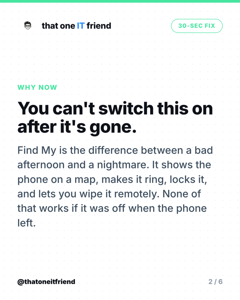 Turn On Find My Phone Before You Lose It (30 Seconds)