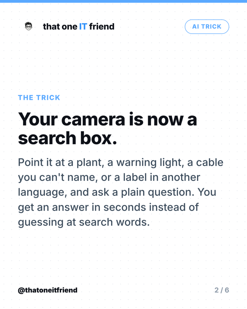 Point Your Phone Camera at It and Ask AI What It Is