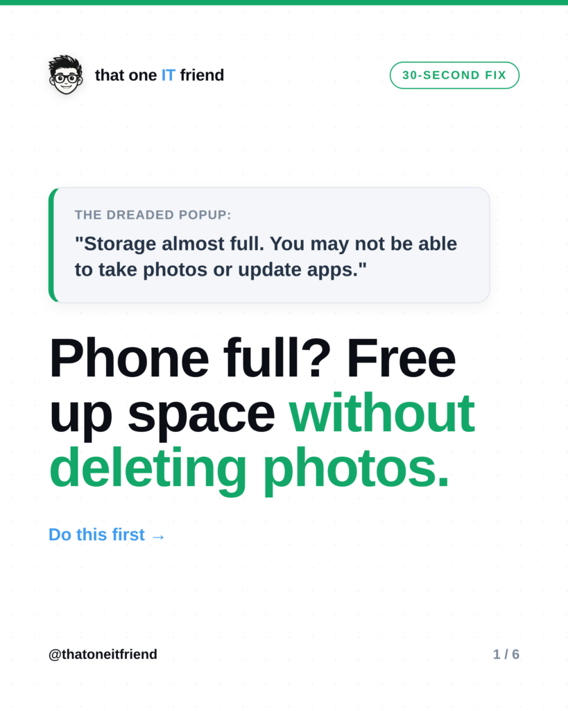 Phone Full? Free Up Space Without Deleting Photos
