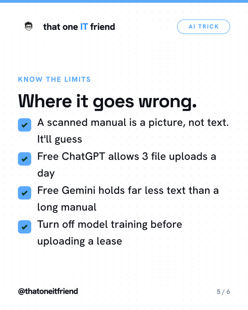 Ask AI About Your Manual Instead of Reading 60 Pages