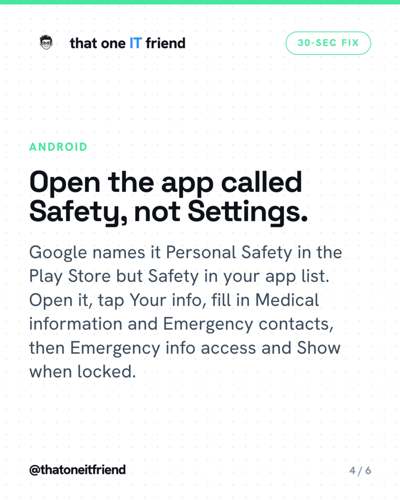 Put Emergency Info on Your Lock Screen in 30 Seconds
